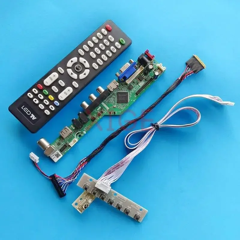 

DIY комплект контроллера, плата драйвера для B156XW03 V0/V1 B156XW03 V2 USB + AV + VGA + HDMI LVDS, 40 контактов, Φ 15,6 "1366x76 8 TV, аналоговый