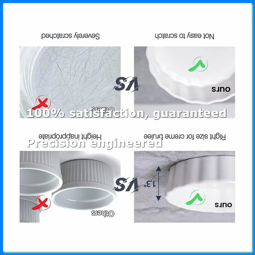

5 Oz Creme Brulee Ramekins, Round Fluted Quiche Dishes Tart Pan, Oven Safe Ramekins for Baking, Souffle, Ramekins 6 Pack-A63M