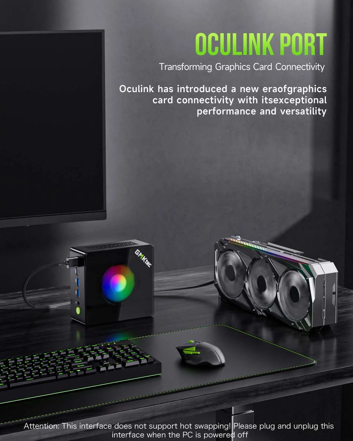 GMKtec K11 Nucbox AMD R9 8945HS Mini PC DDR5 5600MT/s SSD PCIe4.0 Win11 Pro Quad Screen Display OCulink Desktop Gaming Computer