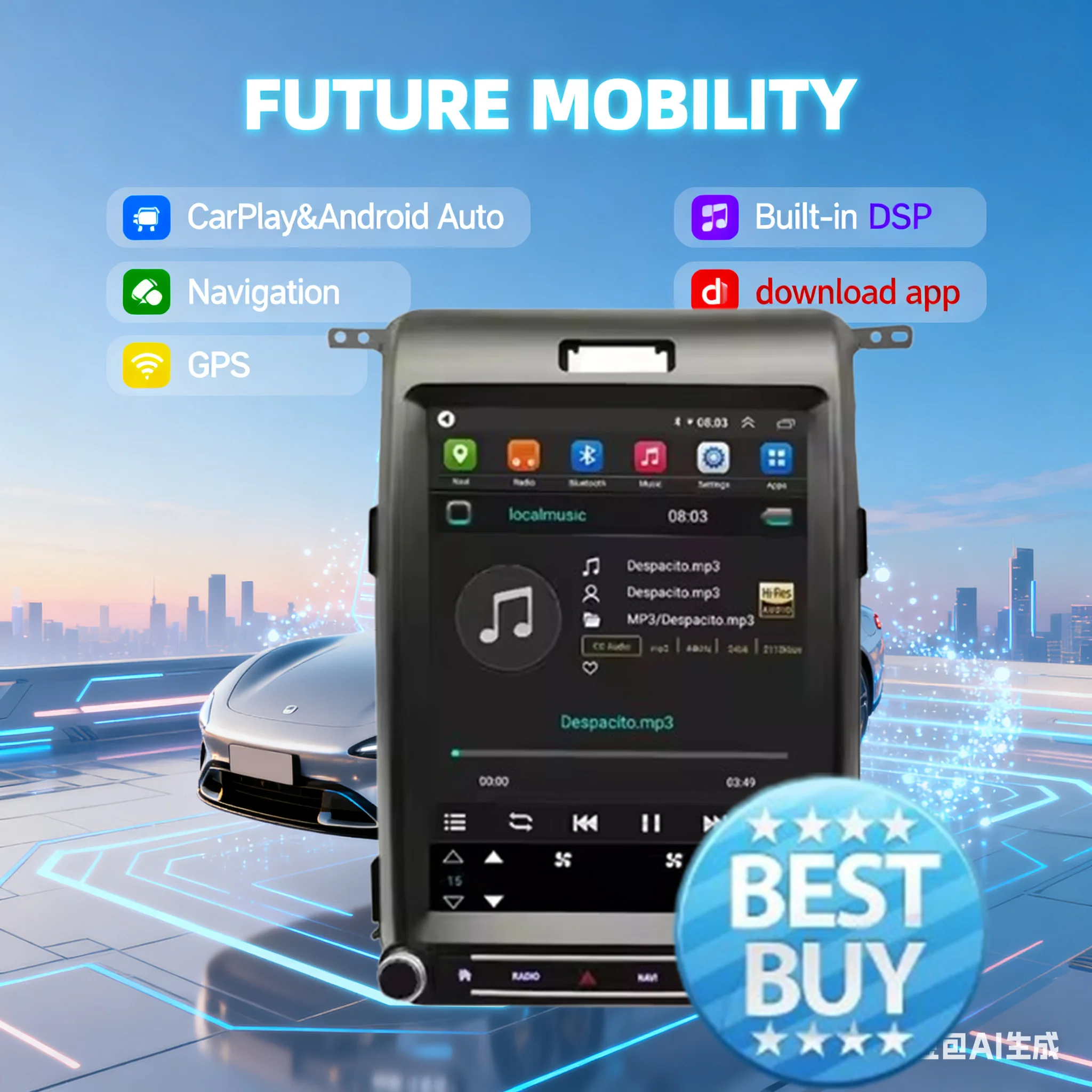 

12.1 Inch Android 14 Car Video Player Radio GPS Navigation For Ford F150 2008-2014 Auto Stereo DSP CarPlay