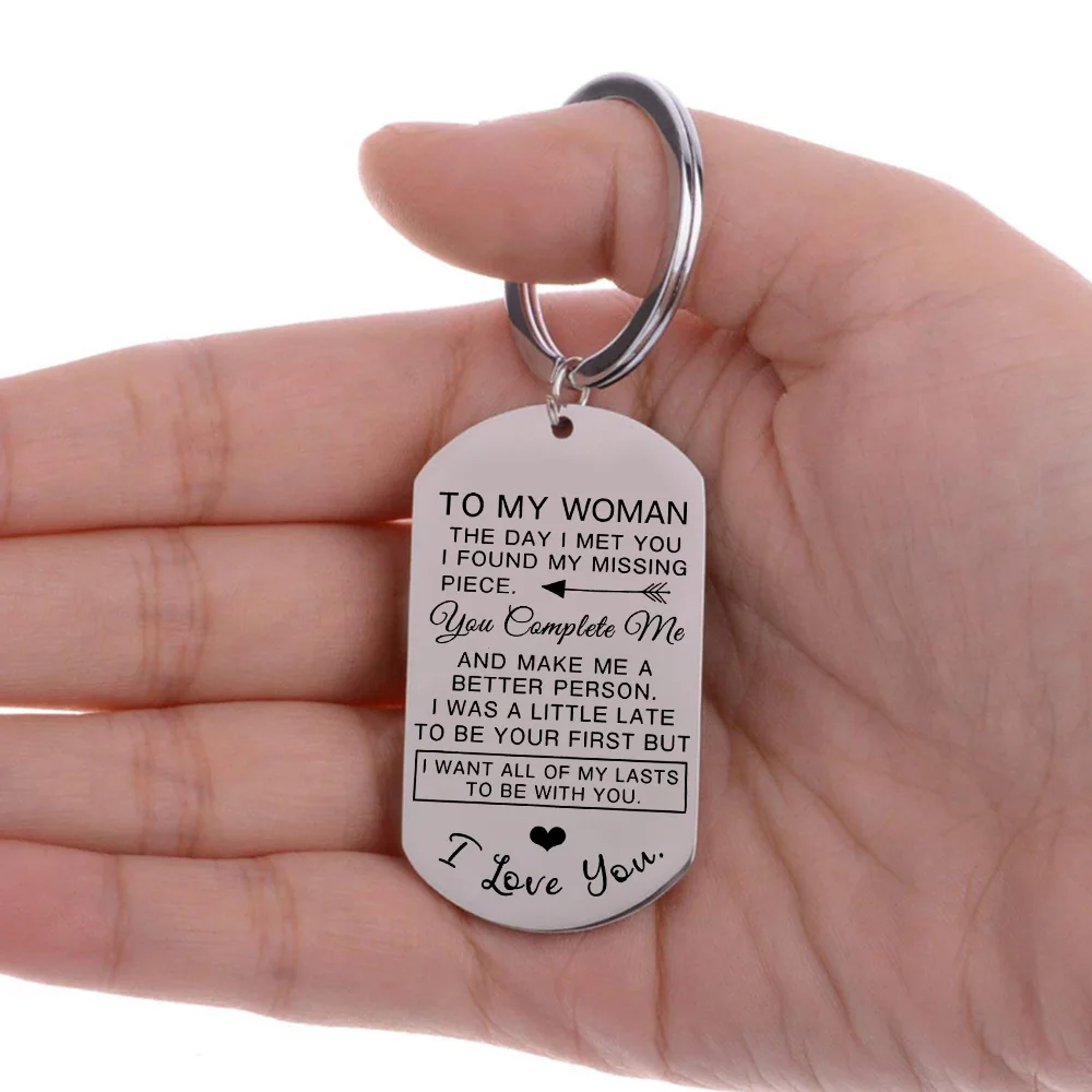 Valentines Day Gifts Keychain To My Man I Want All of My Lasts To Be with You Key Chain Keyring Anniversary for Him Husband Gift