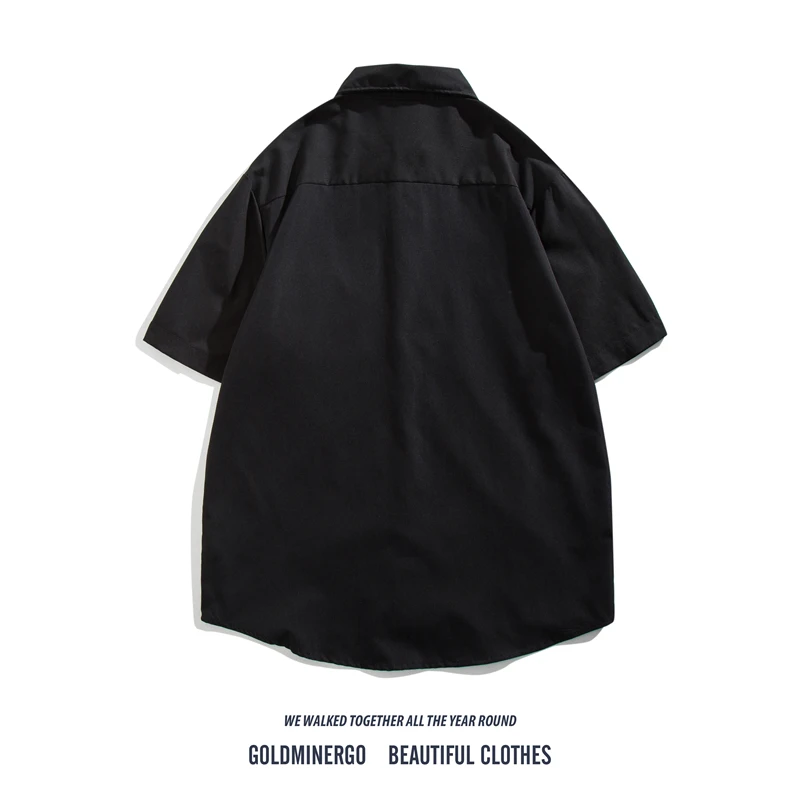 

Casual Loose ort Sve Men's irt Trendy Korean Sle f Sve Thin Outerwear Summer Youth ular Pure Color ket D...