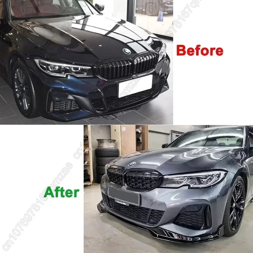 For BMW G20 G21 320i 320d 330i M340i M340d xDrive 2019-2022 Pre-Lci M Performance Style Front Bumper Splitter Diffuser Spoiler