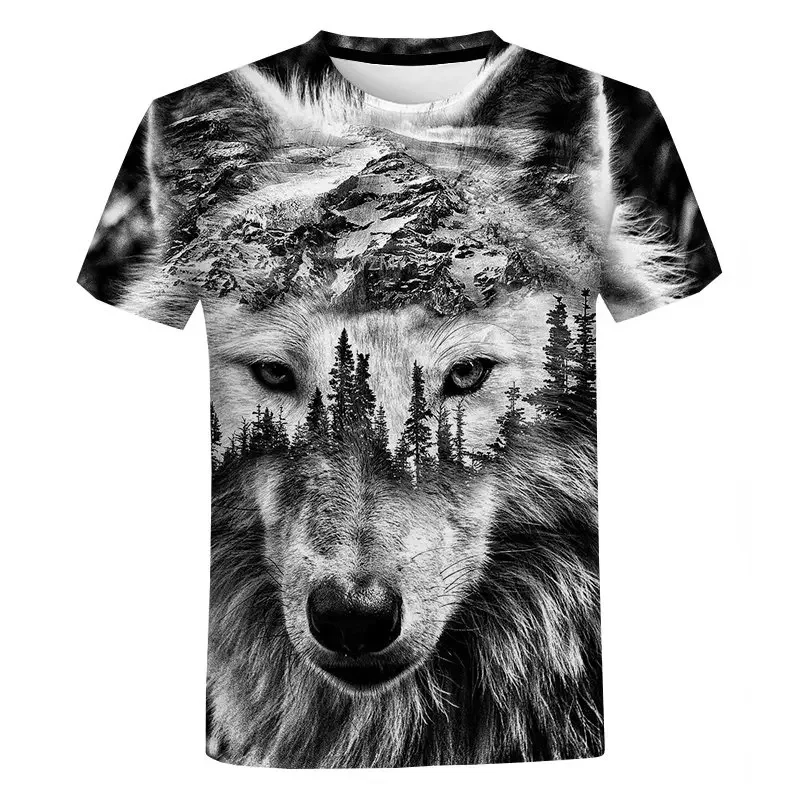 Summer Apparel Wolf Graphic 3d T Shirt Fashion Ladies T-Shirts Harajuku Y2k Streetwear Women\'s Short Sleeve Tops