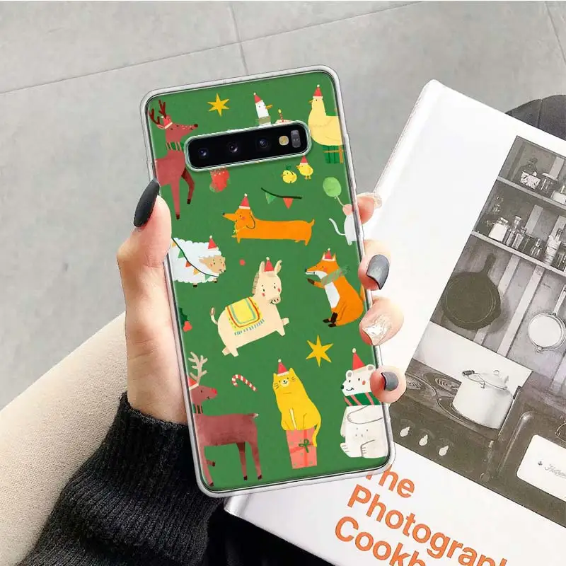 Merry Christmas gift Happy new Year cute Phone Case For Samsung Galaxy S23 S24 S25 Ultra S20 FE S21 + S22 Plus S10 Soft Print Sh image 3