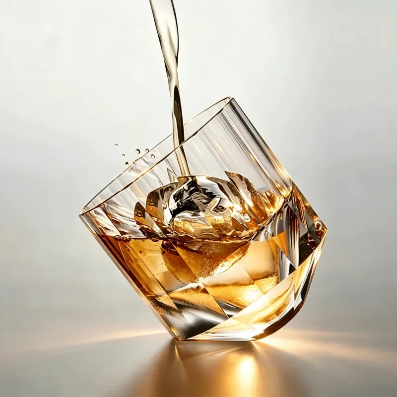 2026 Block Ice K9 Crystal Glass Heavy Bottom Geometric Art Diamond Cutting Glassware Wineglass Whiskey Rock Whisky Tumbler Cup
