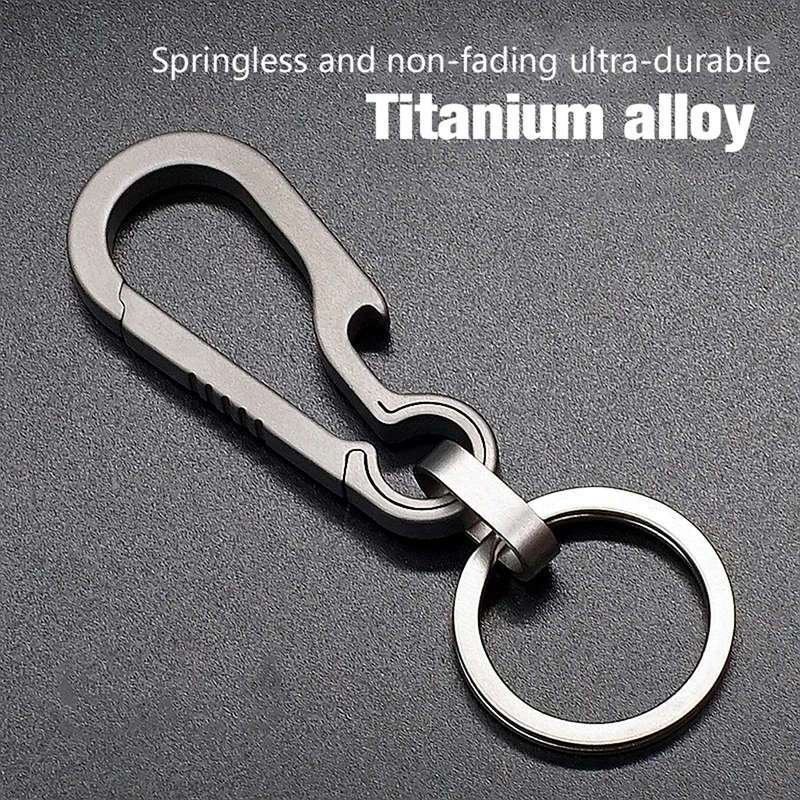Titanium Buckles Titanium Alloy Keychain Tiranium Buckle Key Ring Car Accessories Keychain Pendant Gift EDC Outdoor Tool For Man
