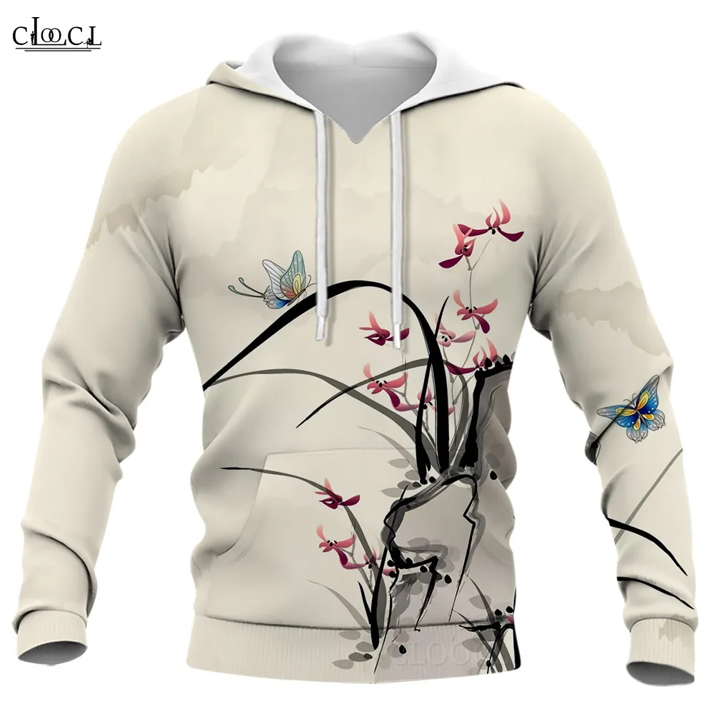 Hx nova moda hoodies paisagem pintura planta lótus arte 3d impresso moletom das mulheres dos homens casual streetwear harajuku hoodie