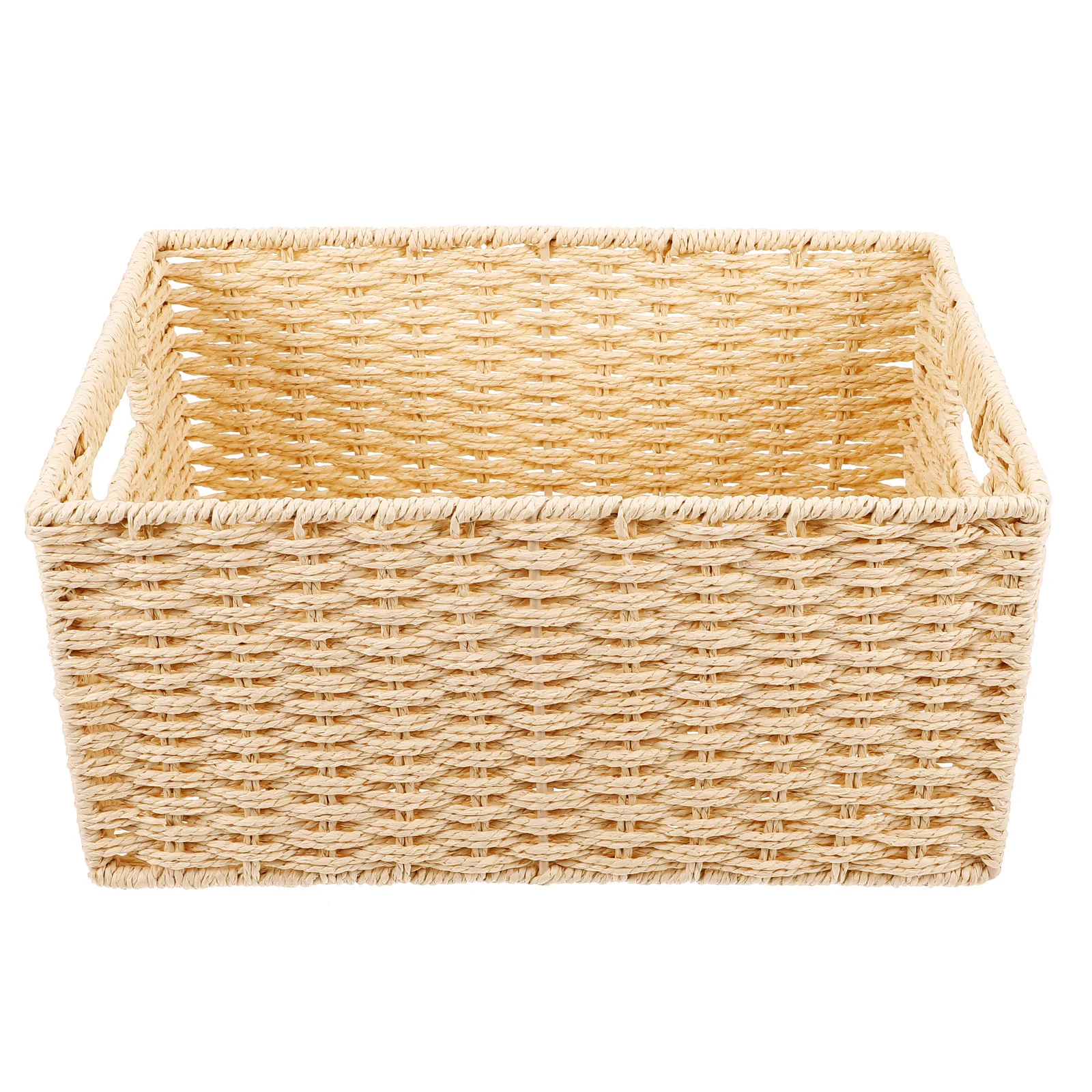 

Woven Storage Basket with Handle Multipurpose Organizer for Home Decor Fruit Vegetables Bread Display Tidy Clutter