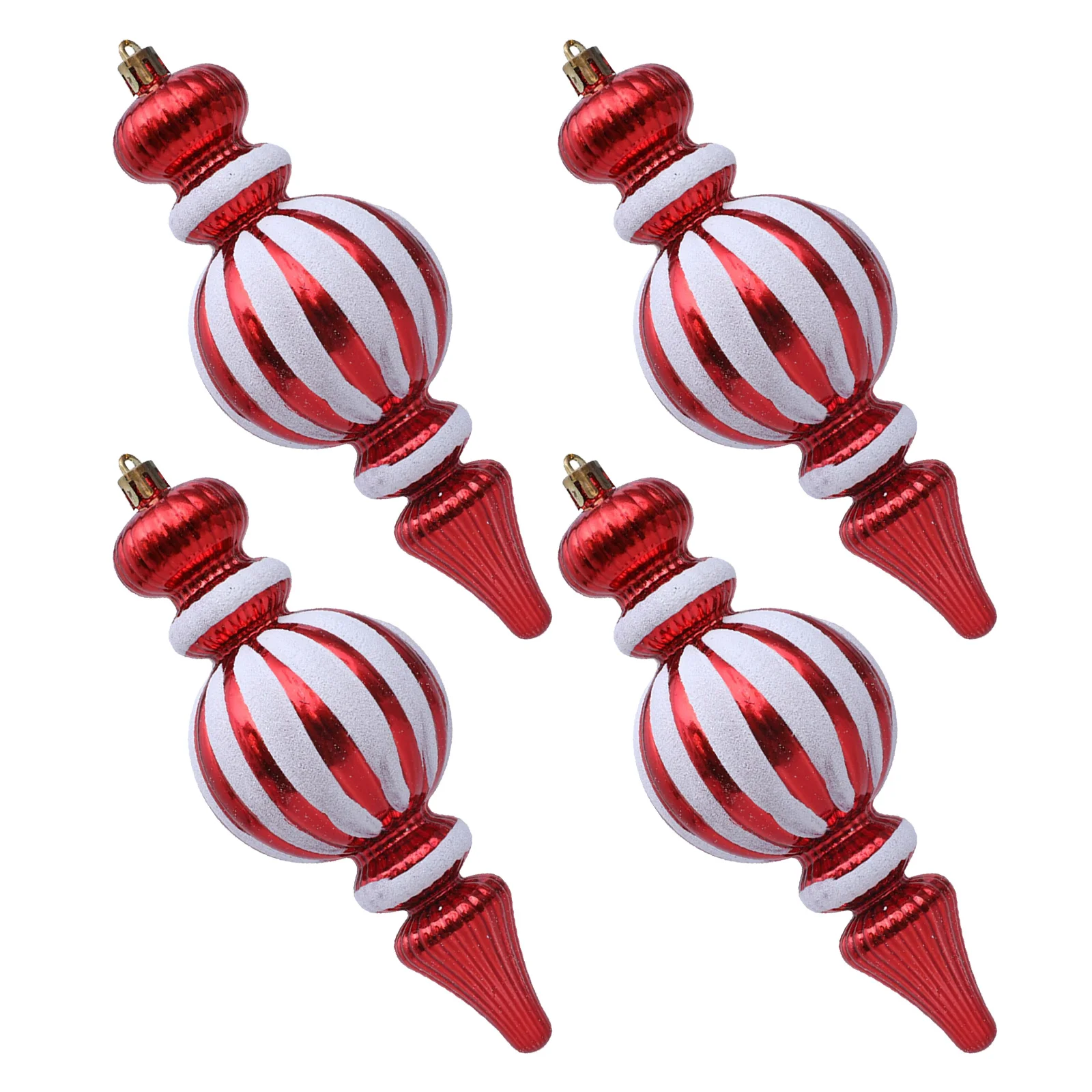 

4Pcs Red White Gourd Christmas Tree Ornaments Hanging Pendant Holiday Baubles Striped Festive Decorations Bauble Hangers