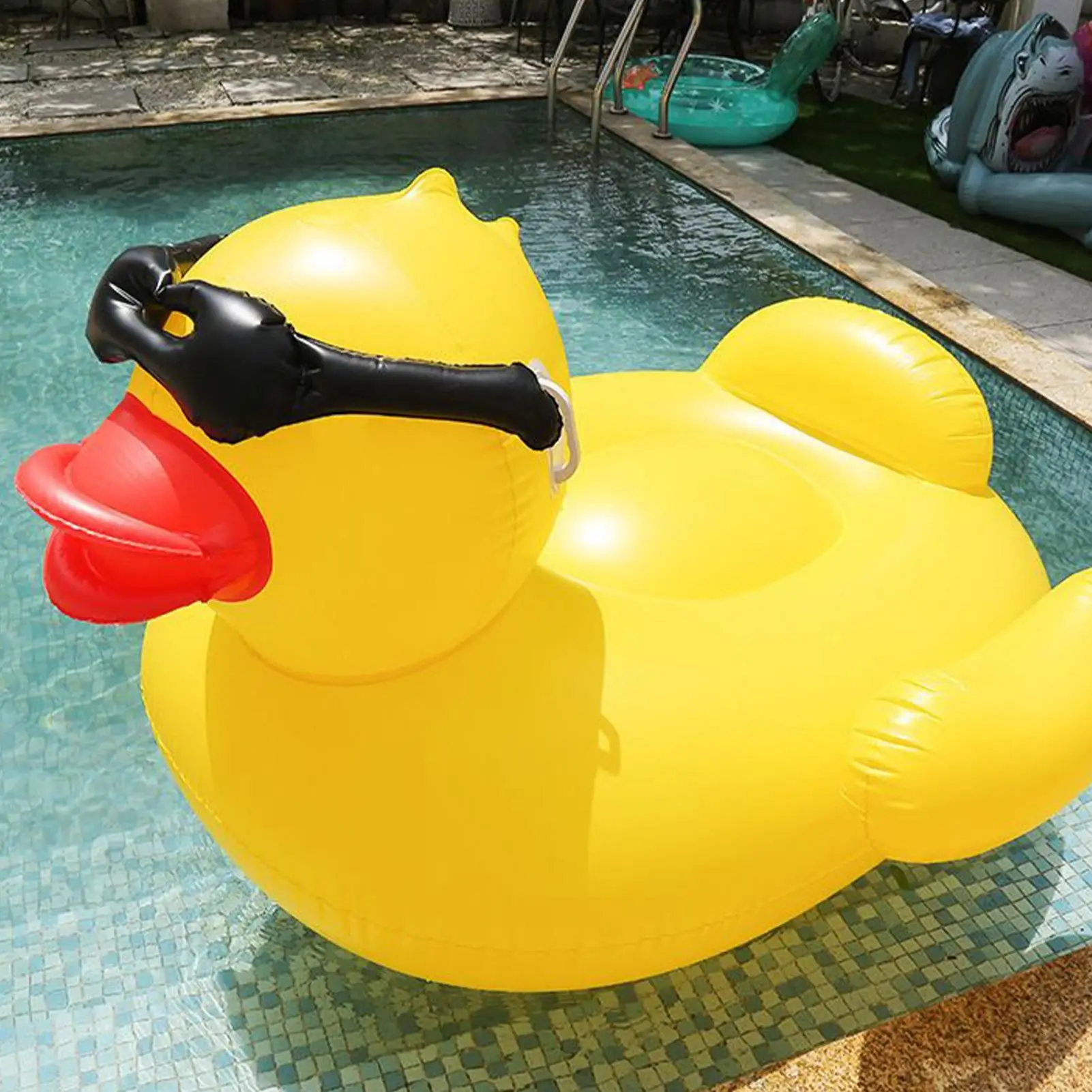 Flotador de piscina de pato, tubo flotante inflable de pato gigante, juguetes de agua, balsas, anillos de natación, sillón flotante para adultos, niños y niñas