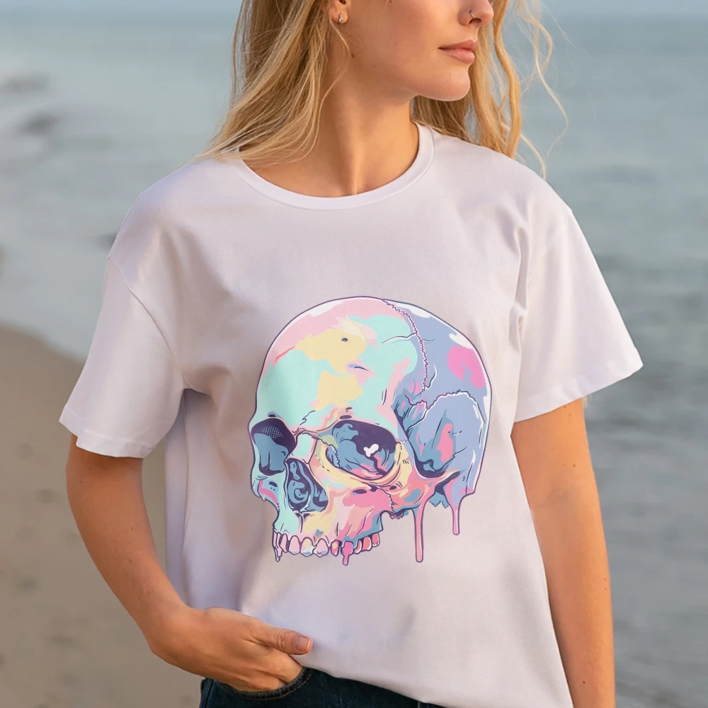 Fantasy Watercolor Skulls Shirt , Villain Skull Watercolour In Shirt Comfort Colors T-Shirt For Women Shirt For Girl
