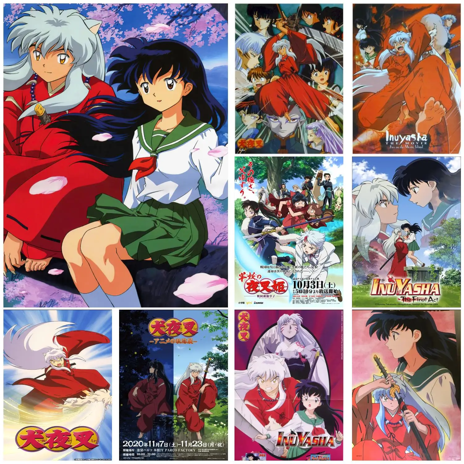 inuyasha Anime Video Game Canvas Art Poster and Wall Art Picture Print Modern Family bedroom Decor Posters