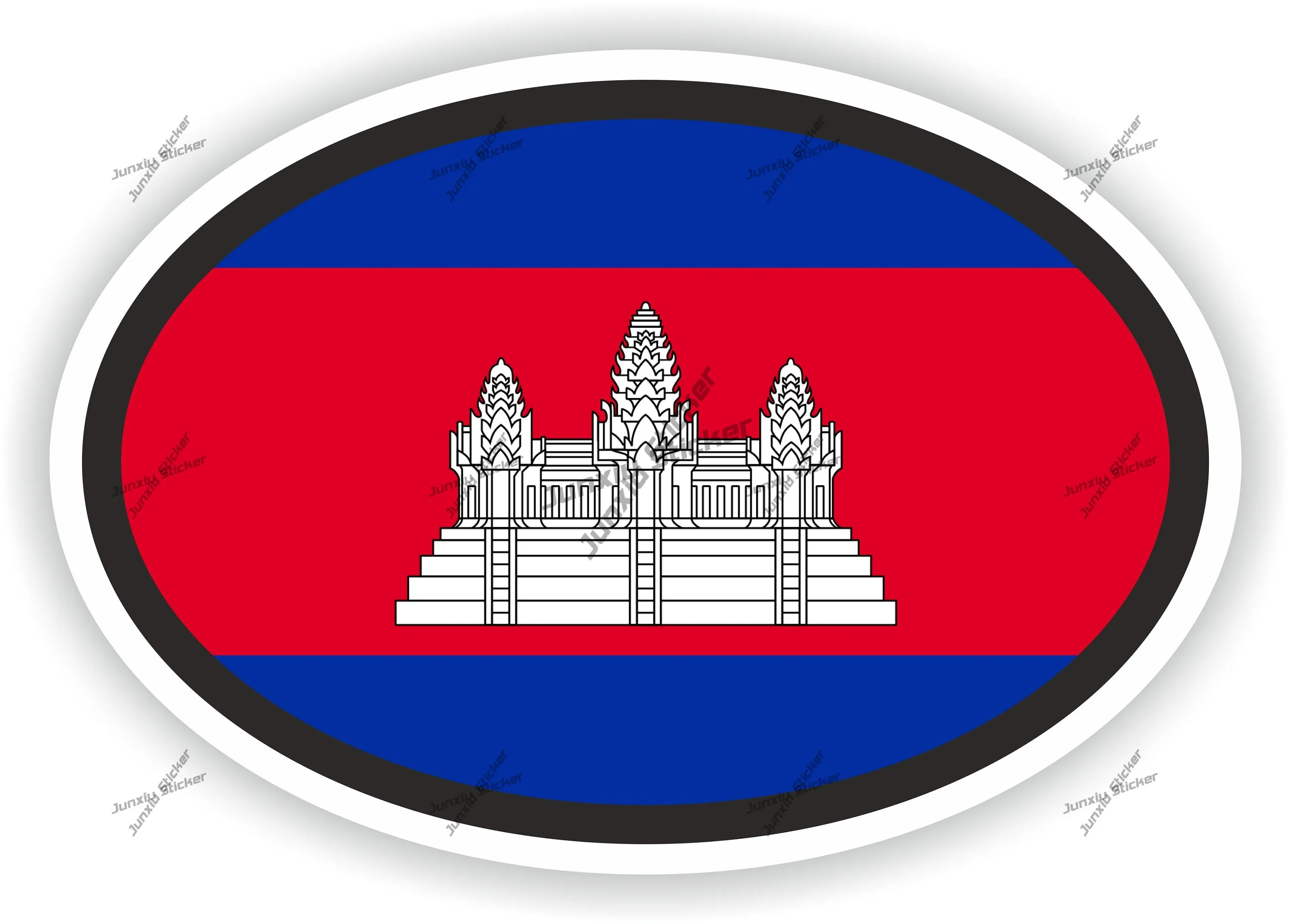 

Cambodia Oval Flag Sticker For Car Style Cover Scratches Decor Graphic Beauty Suv Fine Decal Accessories Window Bumper Scratch-p