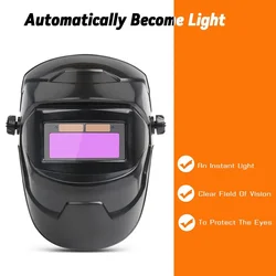 Welding Helmet Welder Mask Chameleon Large View True Color Solar Power Auto Darkening Welding Large For Arc Weld Grind Cut