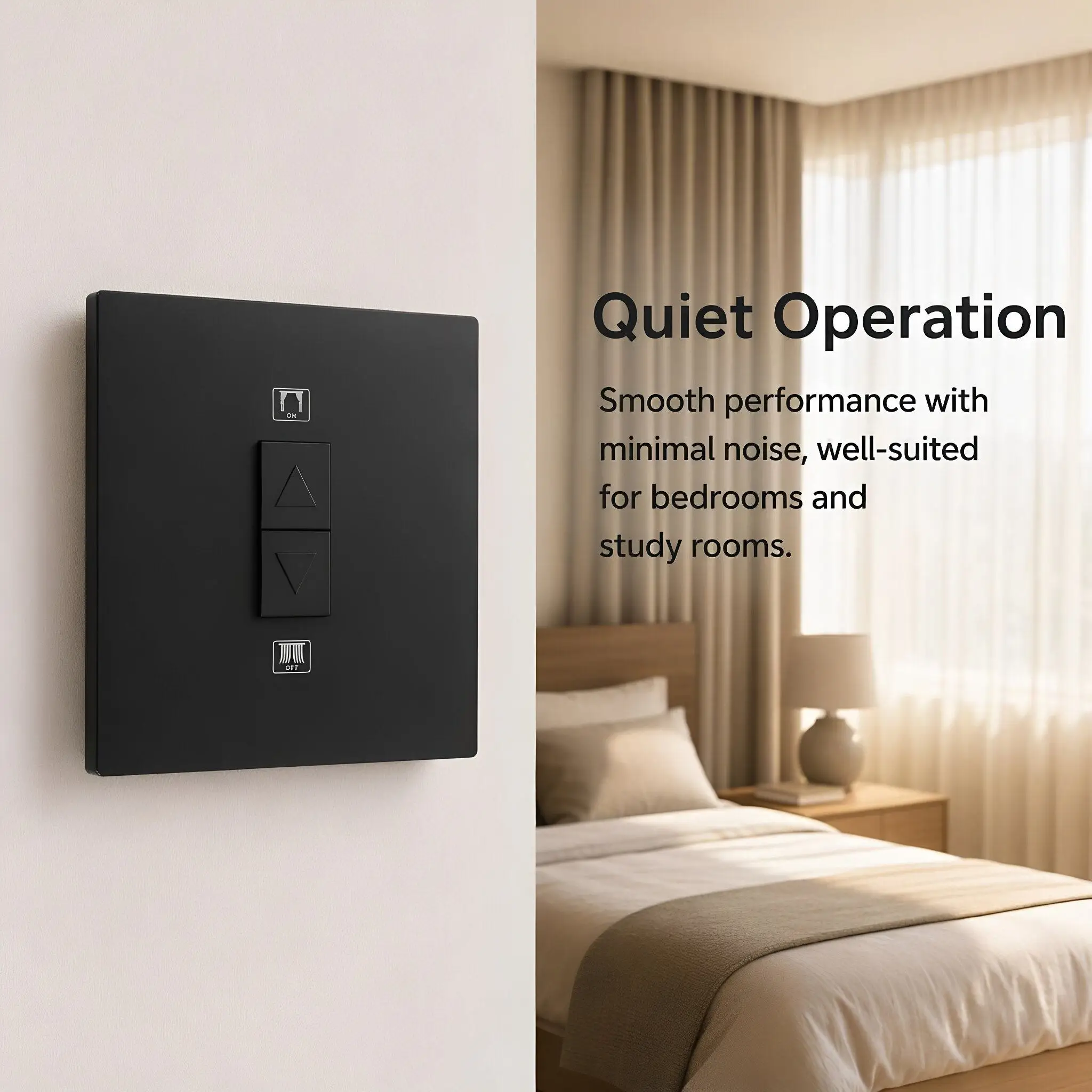 Electric Roller Shade Wall Switch Auto Return Momentary Up Down Stop Motorized Blind Control Retrofit Compatible Flame Retardant