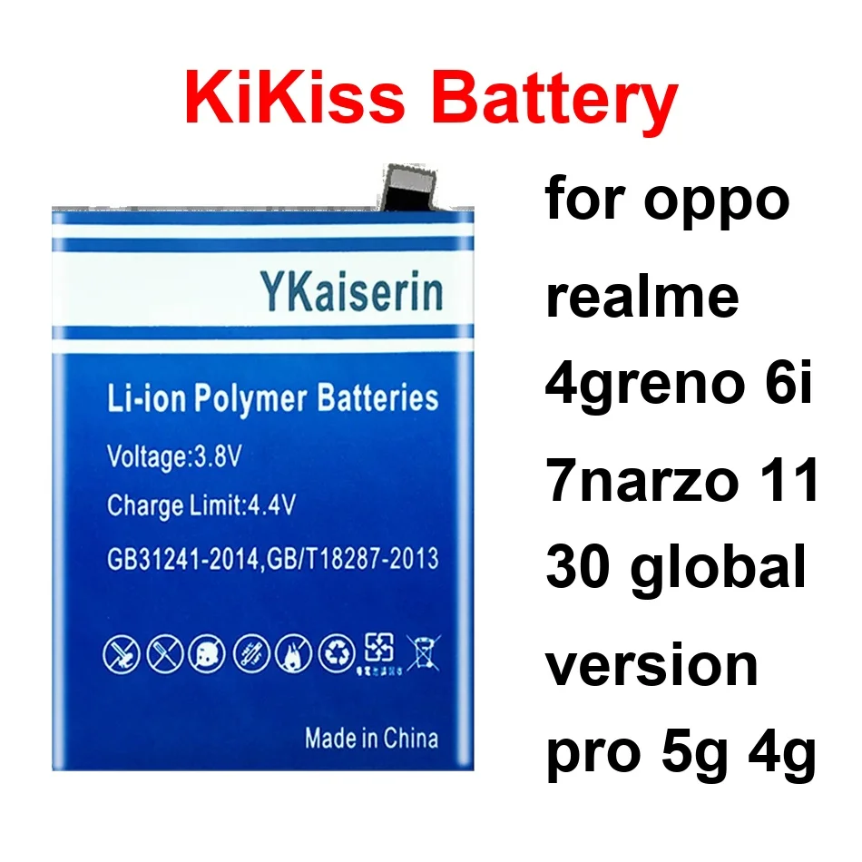 

Mobile Phone Battery High-Capacity BLP771 BLP807 BLPA15 5500Mah For Oppo Realme 4GRENO 6I 7NARZO 11 30 Global Version Pro 5G 4G