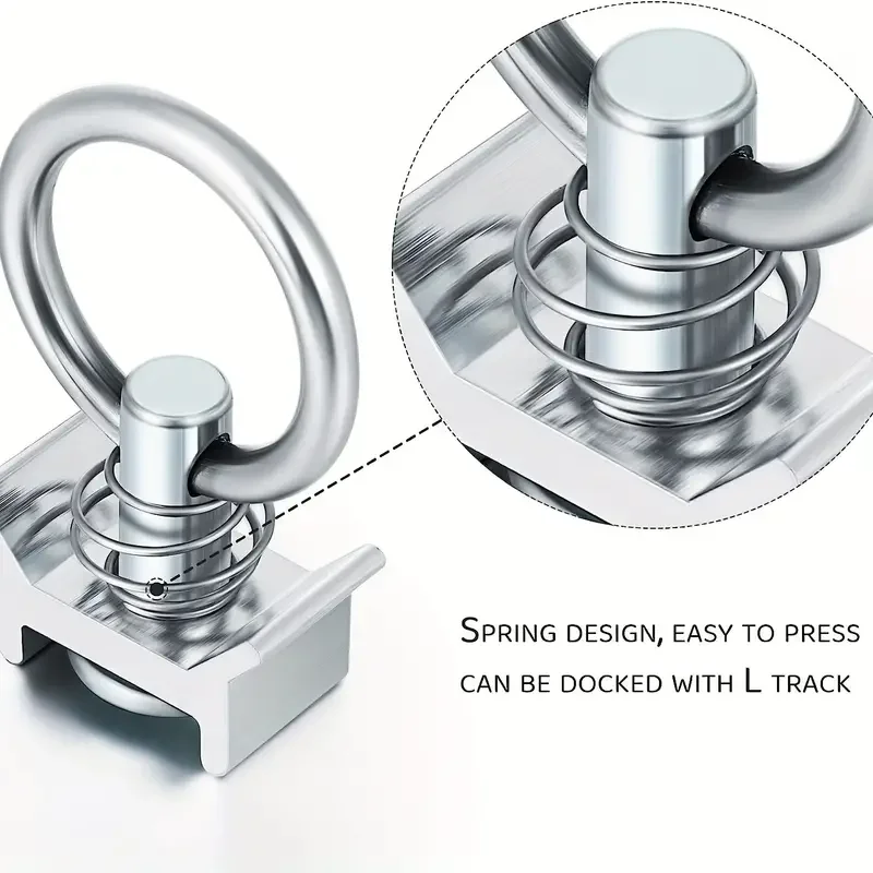 1set 19.7 Inch Aluminum L Track Rail With Single Stud Fittings End Caps For Enclosed Trailer Trucks Vans Pickup RV Accessories view 5