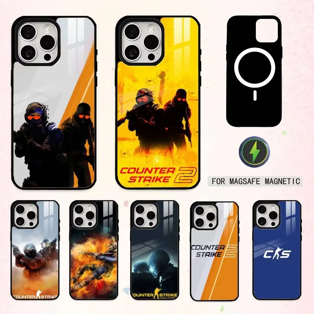 

G-Game C-CS2 C-Counter S-Strikes Phone Case For iPhone17,16,15,14,13,12,11 Plus,Pro Max Magnetic For Magsafe Wireless Charging