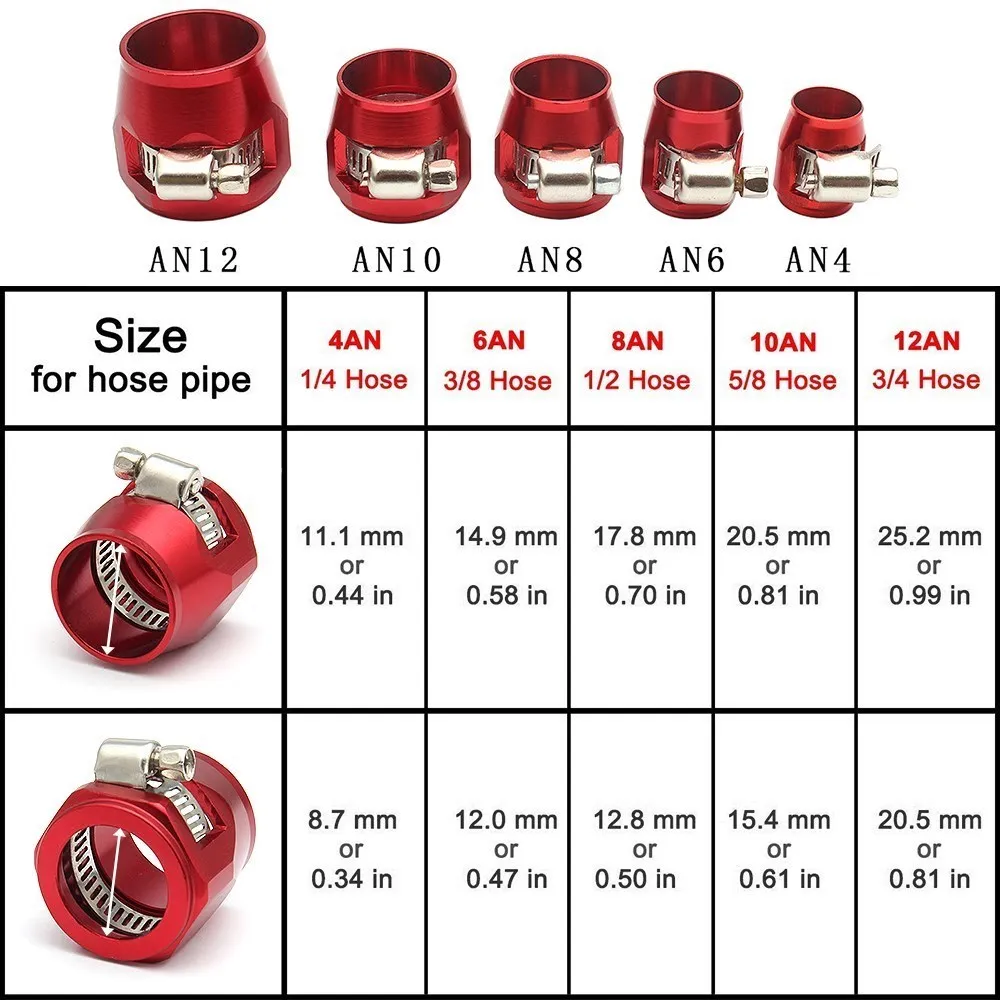 AN4/AN6/AN8/AN10/AN12 Fuel Line Hose Finisher Clamp Finisher Aluminum Car Modification Accessories
