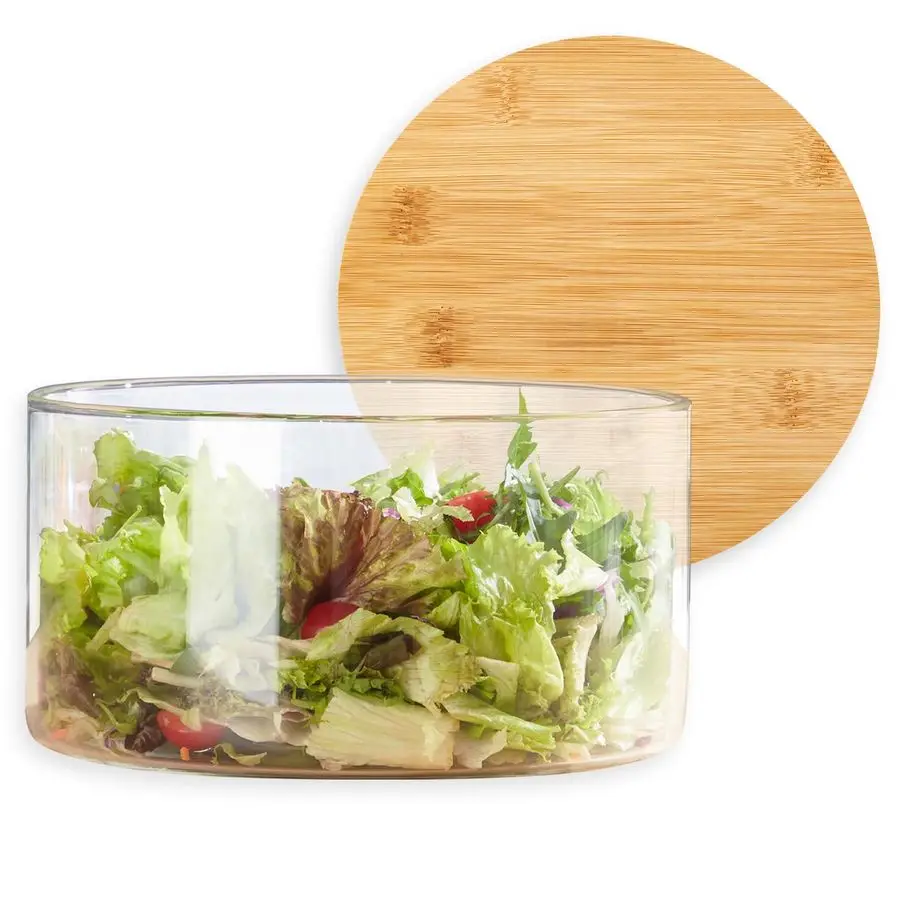 

Большая стеклянная чаша для десертов с крышкой, современный дизайн, прозрачная круглая стеклянная сервировочная чаша для подачи десертов, например, мороженого