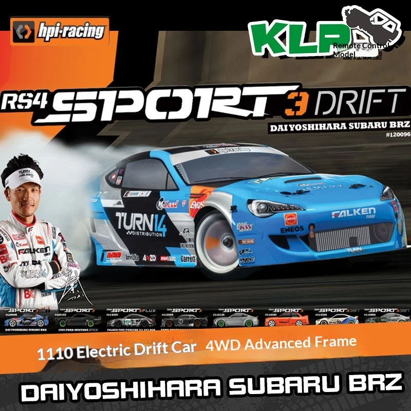 Hpi Racing Rc Drift Car Sport 3 1/10 4WD Daiyoshihara Subaru Brz Professional Electric Remote Control Drift Racing 120096