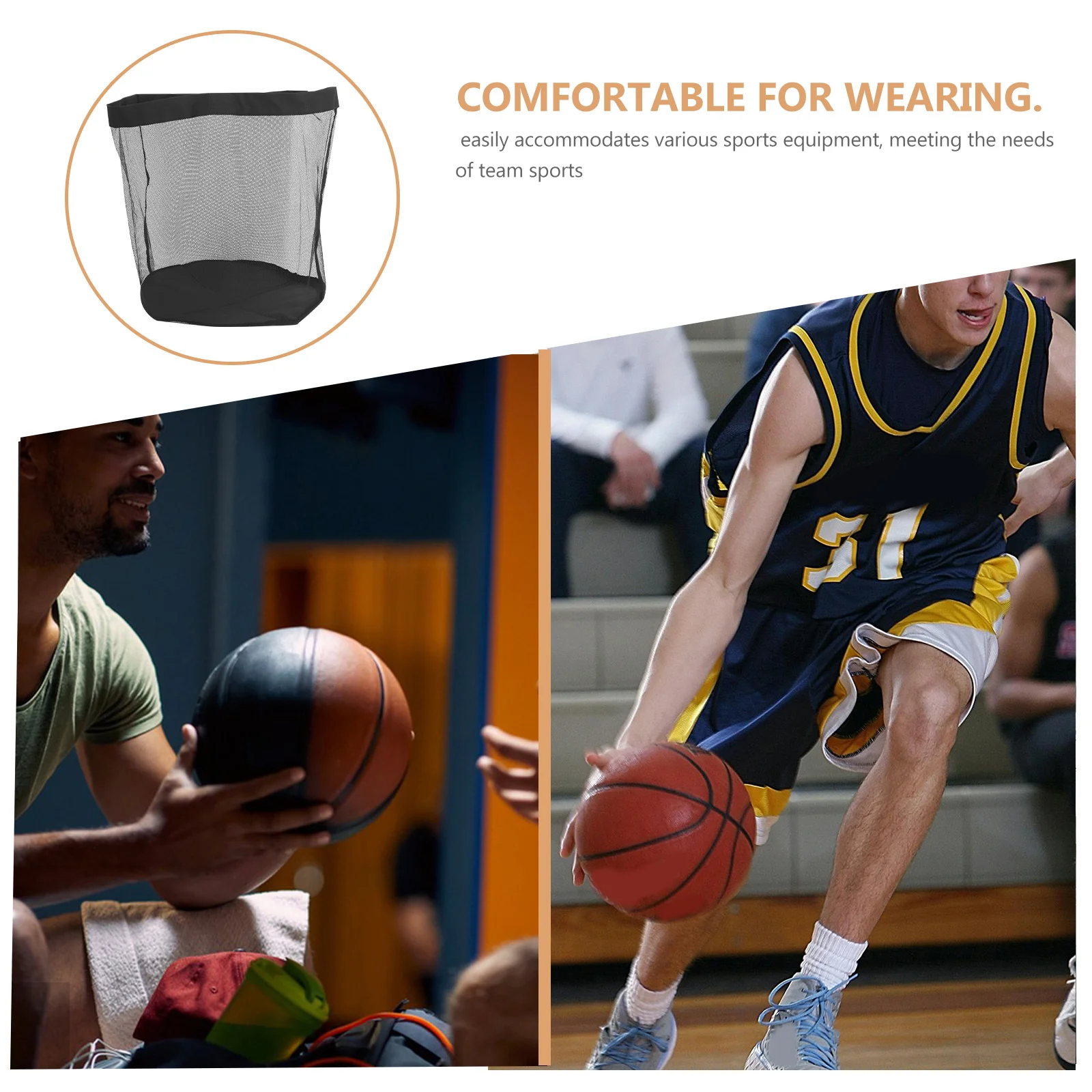 Sports Equipment Net Bag Basketball Mesh Drawstring Large Bags Outdoor Volleyball