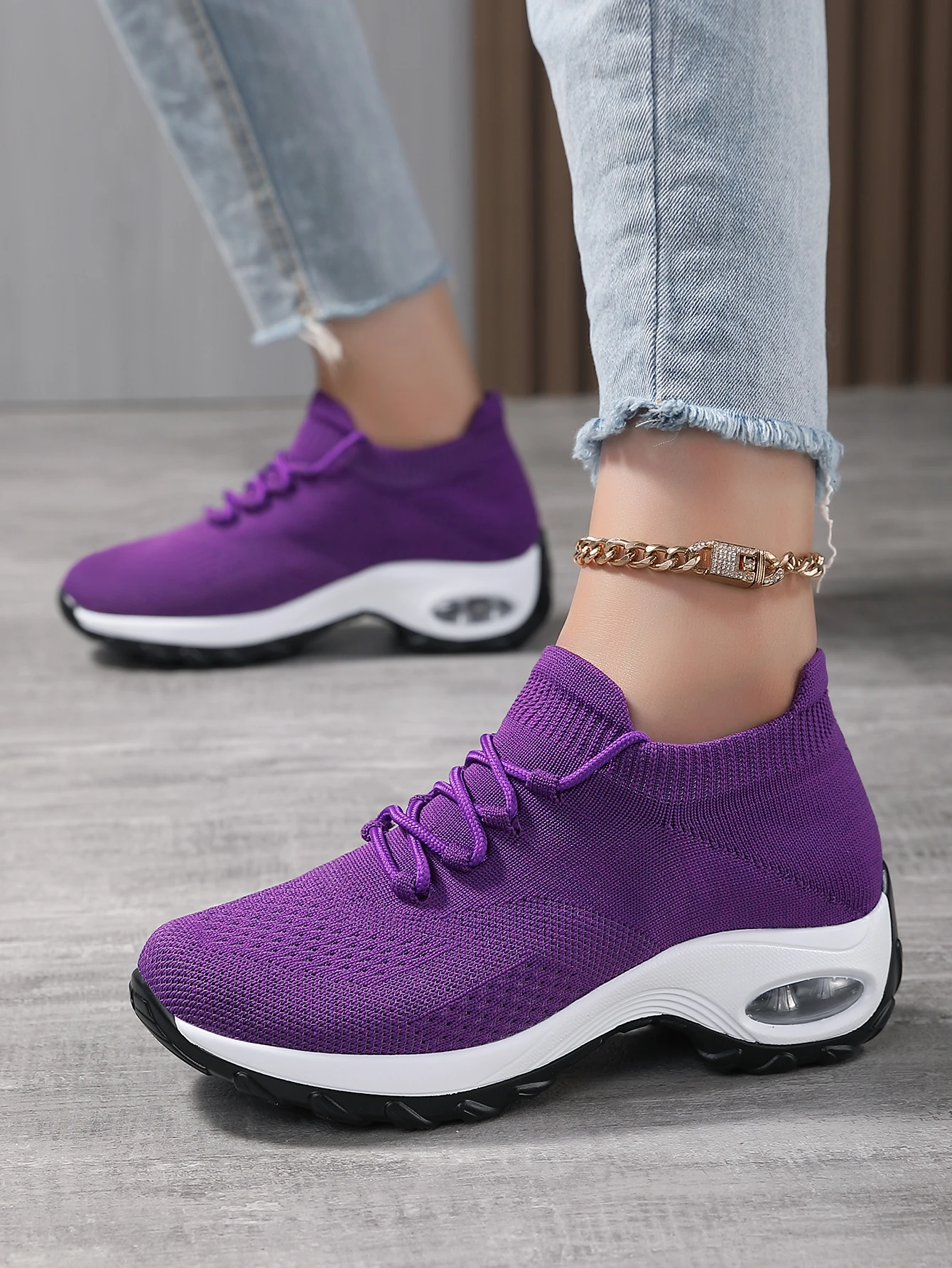 Running Sneakers Women Air Cushion Casual Shoes Outdoor Sneakers Gym Jogging Tennis Trainers Fashion Sport Lace Up Wedge Sports