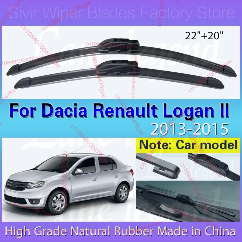 

Front Wipers Blades For Dacia Renault Logan II 2013-2015 Windscreen Windshield Clean Window Car Wiper Blade Accessories 22"+20"