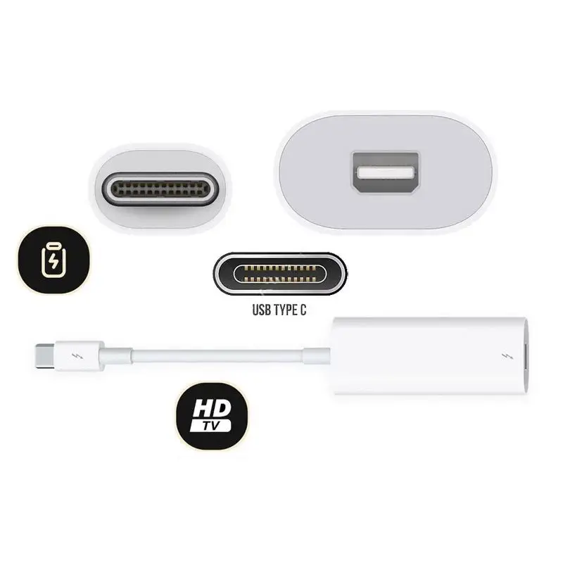 USB-C Thunderbolt 3 to Thunderbolt 2 Adapter Converter Cable A1790 MMEL2AM/A for Apple Macbook Pro Air Display Mac mini Mac Pro