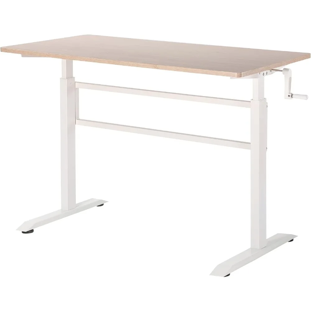 

Manual Standing Desk - Adjustable Height Heavy Duty Game Desk, Crank Computer Desk With Headphone Hook, 48 x 24 Inches (SYK01-L
