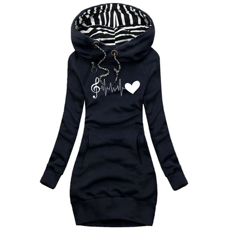 Women Dress Long Sleeve Hoodie Dress Autumn Winter Party Dress Casual Slim Sweater Hooded Dress