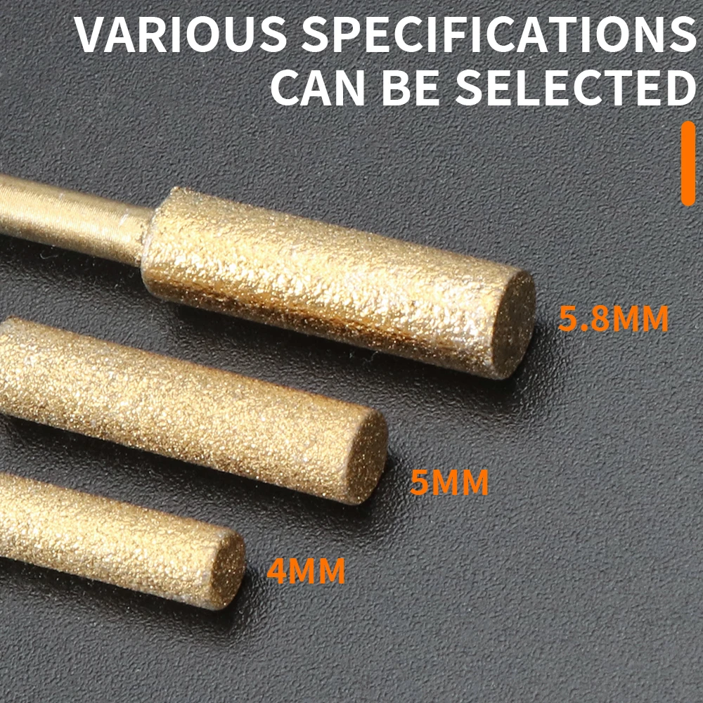 5/12 Tráng Kim Cương Hình Trụ Burr 4.0Mm 4.8Mm Máy Cưa Mài Đá Tập Tin Cưa Xích Mài Khắc mài Nhám