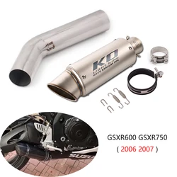 For Suzuki GSXR 600 750 2006 2007 K6 K7 Exhaust Tips Motorcycle Mid Link Pipe 51mm Muffler Removable DB Killer Escape