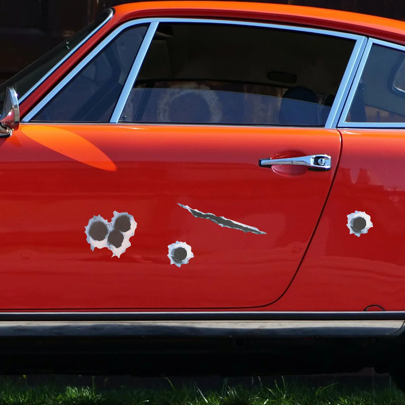 

4Pcs Car Stickers Realistic Crack Vinyl Decals Waterproof Sun Resistant Easy DIY Removable Auto Body Decoration