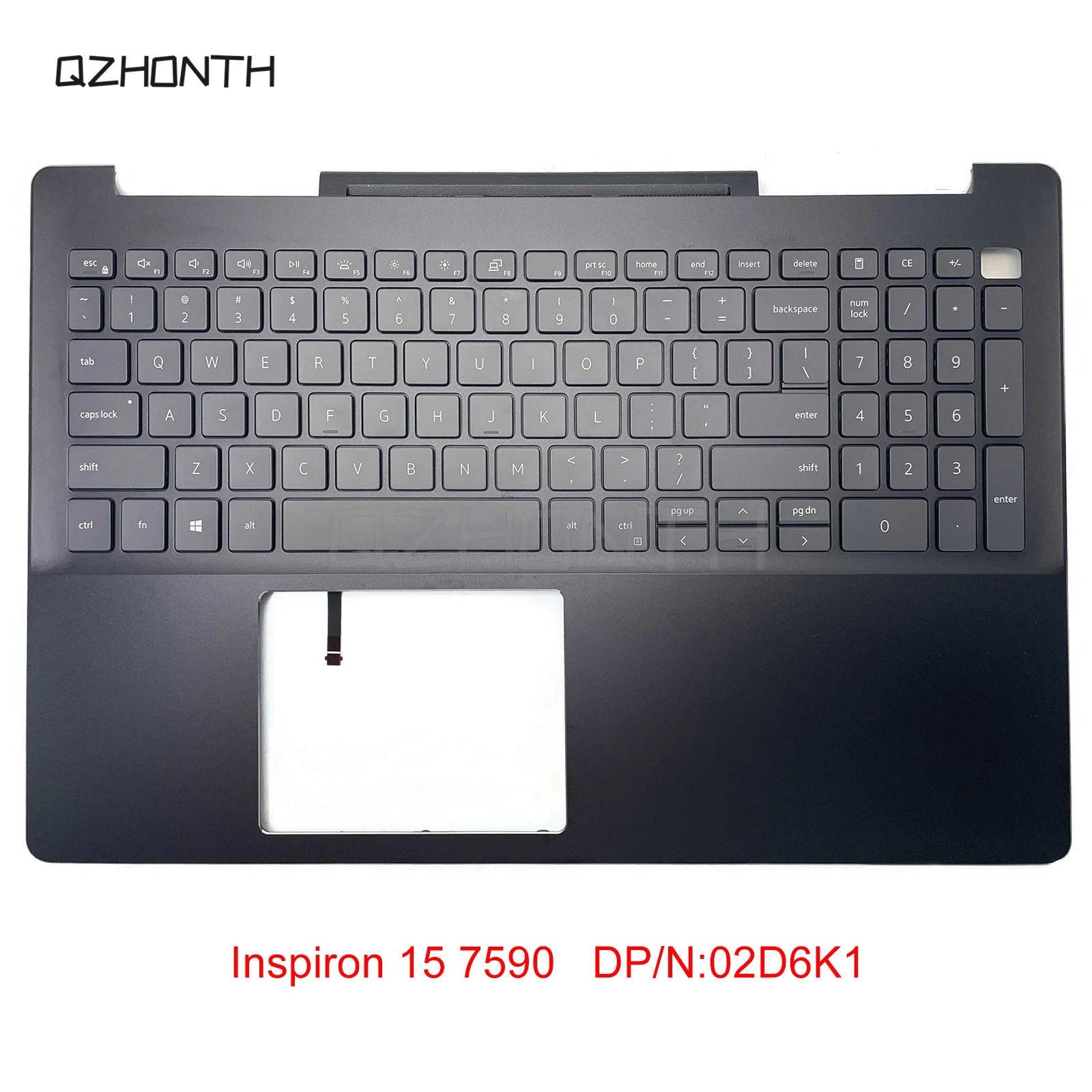 New For Dell Inspiron 15 7590 Palmrest Upper Case with Backlit Keyboard 2D6K1 02D6K1