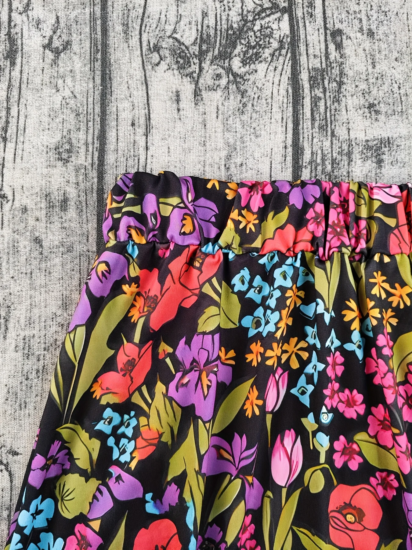 تنورة Luxy Trio Plus مقاس كبير أنيقة بطبعة زهور - متوسطة التمدد، ملابس لجميع المواسم