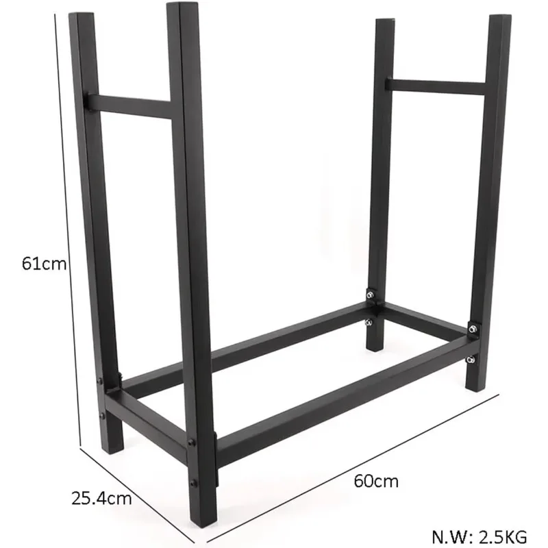 Outdoor Firewood Pile Storage Racks Metal Log Holder Stand Powder Coated Finish for Patio Deck Durable Firewood Storage Rack