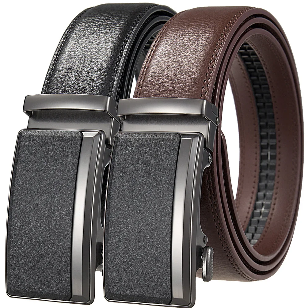 Plus Large Size 130 140 150 160 170cm Men\'s Leather Belts Fashion Automatic Buckle Cowskin Belt Luxury Designer 3.5cm Width