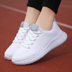 Chaussures de dehors en Maille Respirante pour Femme, Légères, Décontractées, de Course, pour Étudiantes, Blanches, à la Mode, Nouvelle Collection Été 2024