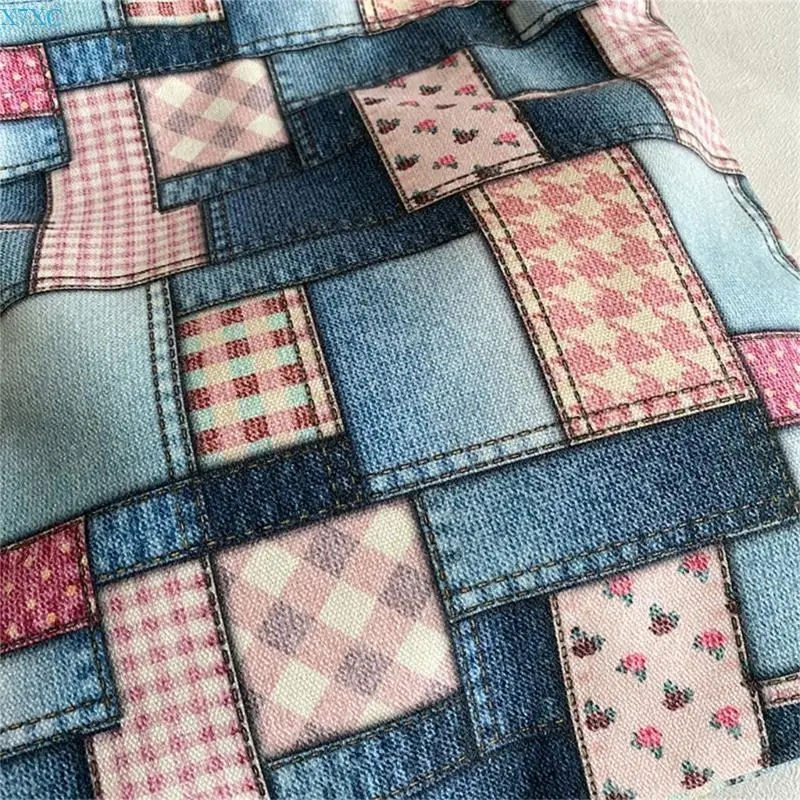 

X7XC Canvas Shoulder Bag Large Capacity Checkered Patchwork Casual Handbag for Women