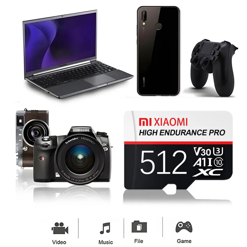 Oryginalna karta pamięci Xiaomi 2TB 1TB szybka karta Micro TF karta SD 512GB SD V60 U3 karta TF dla Nintendo przełącznik Ps4 Ps5