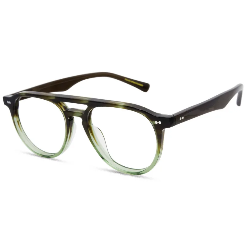 

Classic Brand Thin Acetate Glasses Frame for Men Optical Prescription Custom Eyeglasses Double Beam Women Myopia Reading Eyewear