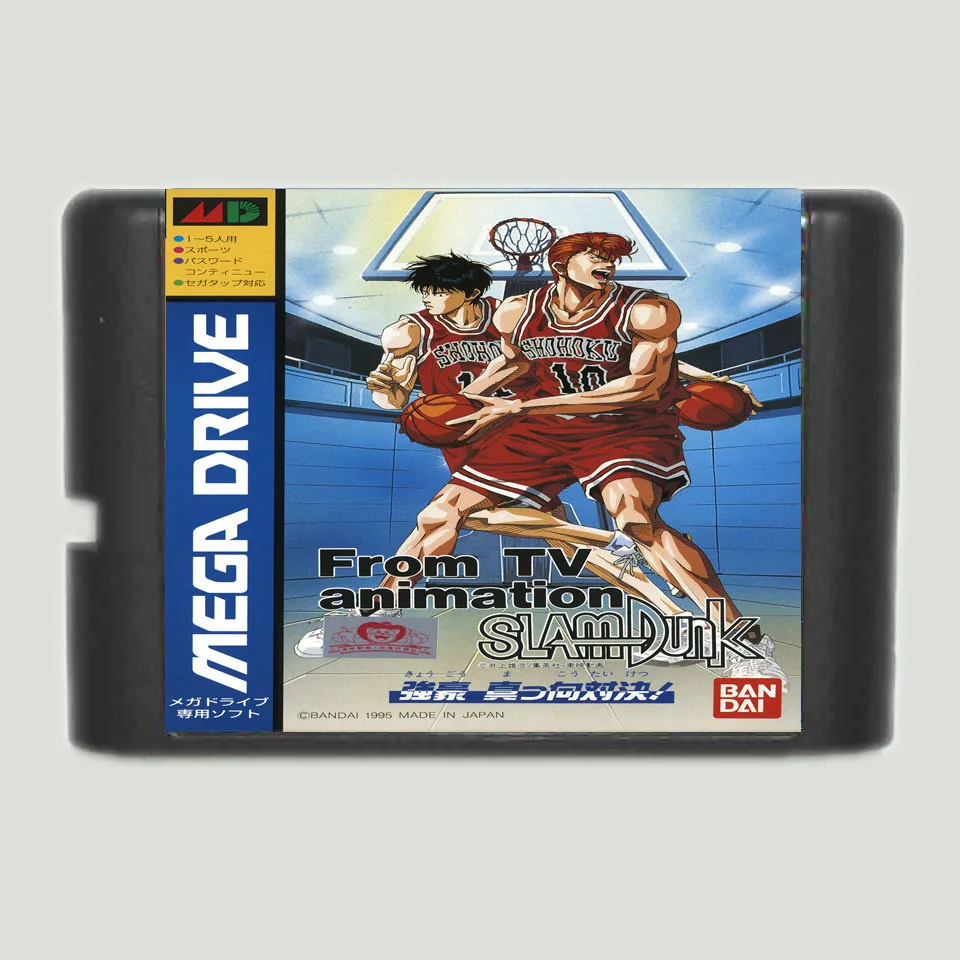 From TV Animation Slam Dunk 16bit MD Game Card For Sega Mega Drive For Genesis