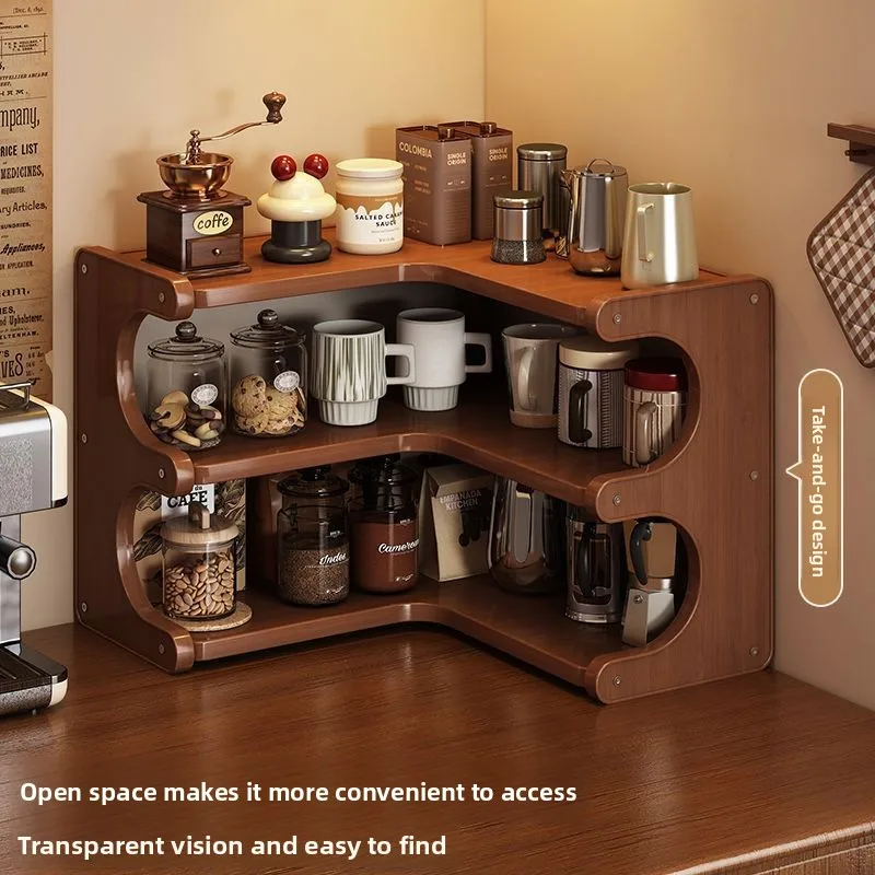 

HYS Desktop Shelf Coffee Shop Bar Corner Water Cup Coffee Cup Sundries Sorting and Storage Kitchen Countertop Storage Rack