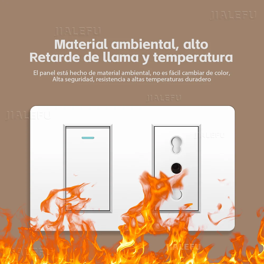 PC Fire Two Panel Italian Standard Socket Blank Switch Socket White, Gray, Black, Gold Four Colors Available