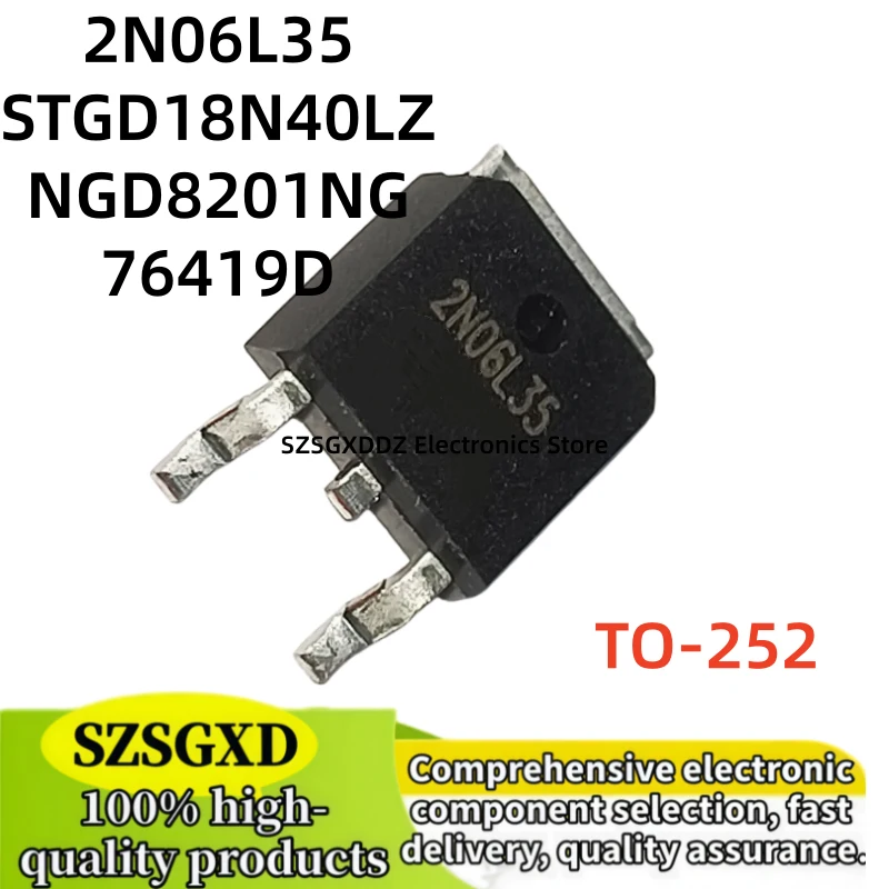 10-20-30 piezas/lote 100% nuevo 2N06L35 IPD26N06S2L-35 STGD18N40LZ TO252 NGD8201NG 76419D TO-252 MOS FET 55V 30A SMD