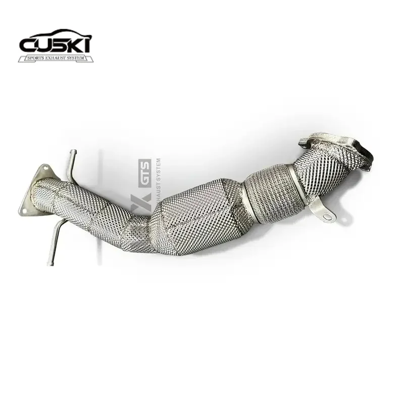 High Flow exhaust downpipe with heat shield for Land Rover Evoque 2.0T 2010-2018 quality stainless steel car Exhaust Modificatio