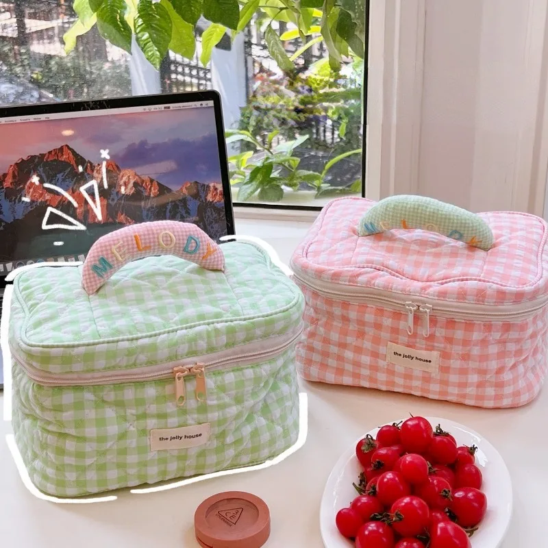 Cosmetic Bag Travel Wash Portable Tote Handbag Cute Large Capacity Organizer Candy Color Make Up Bags Home Accessories