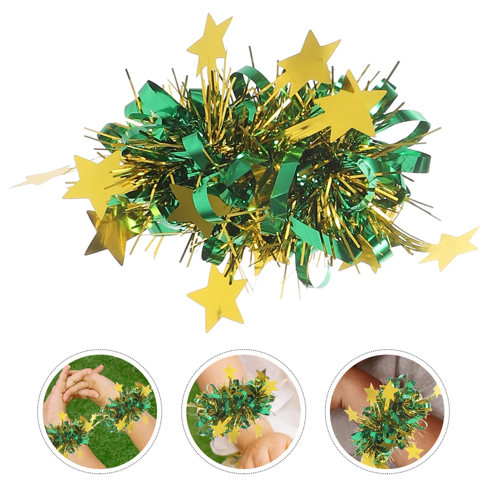 6 pezzi di pompon da polso per bambini luminosi cheerleader puntelli per prestazioni forniture sport cheerleader pompon